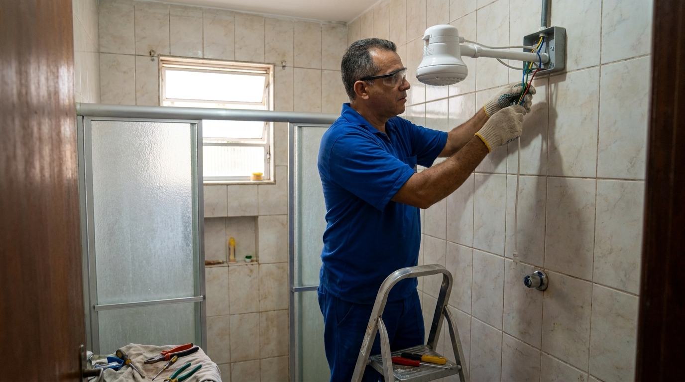Substituição de Chuveiro Antigo em Recife‑PE